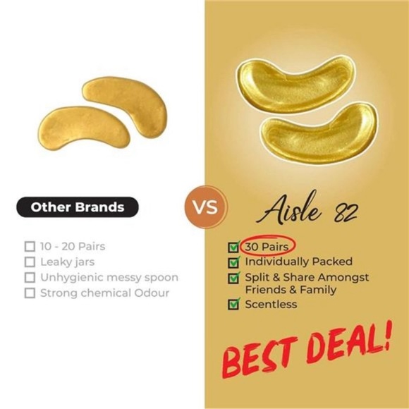 30 Pairs Under Eye Patches - 24K Gold Eye Mask - Under Eye Mask for Dark Circles - Picture 4 of 6